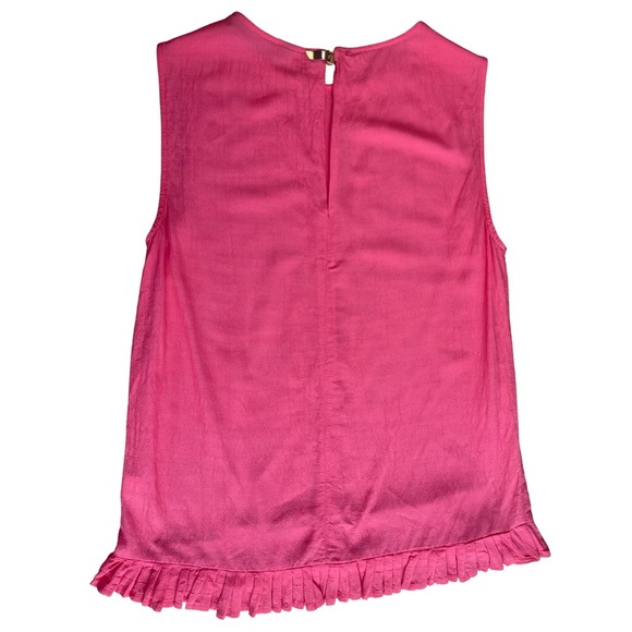 Zara Woman Pink Coral Sleeveless Ruffle Hem Blouse Top - Small - Picture 3 of 11